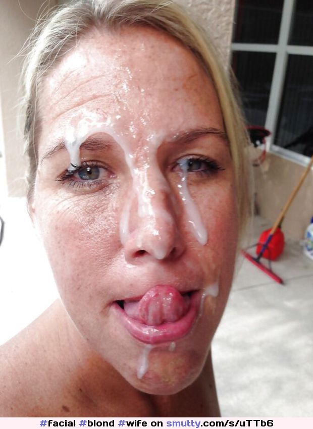 #facial #blond #wife #cumonface #toungue #lickingcum #drippingcum #hot ... image
