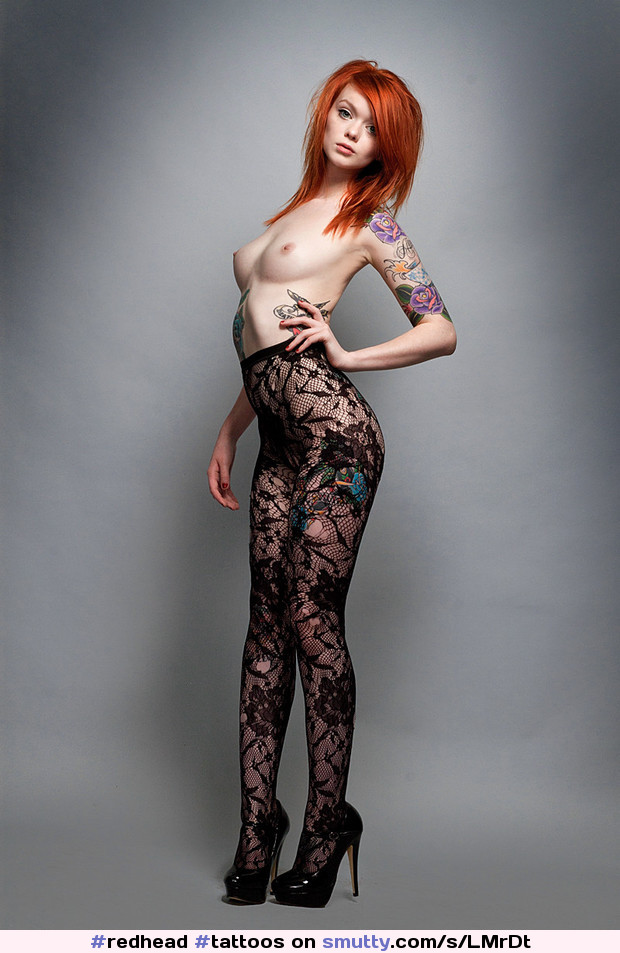 #redhead #tattoos #palegirls #SexyBabe #legs #stockings #fishnet
