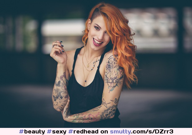 Photograph Jana ... smile by Ralph Wietek  ...#beauty #sexy #redhead #tattoo ......#tele