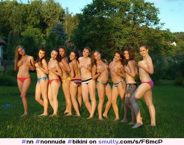 #nn #nonnude #bikini #group #outdoors #girls #teen #teens #handbra #topless