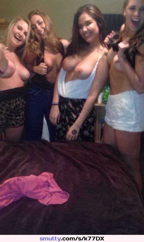 #group #selfie #titsout #flashing #dare #party