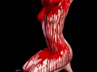 #GIF #Naked #fakeblood #blood #bloody #blooddrippings #dripping