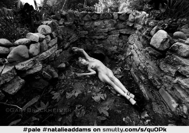 #NatalieAddams #ditch #GaryBreckheimer #BlackAndWhite #naked #bound #gagged #slim #pale