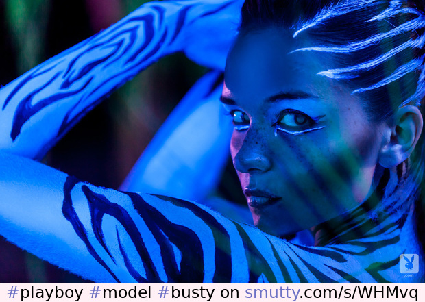 #playboy #model #busty #paint #bodypaint #trippy #neon