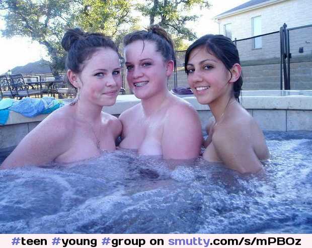 #teen#young#group#bestfriends#hottub#topless#wet