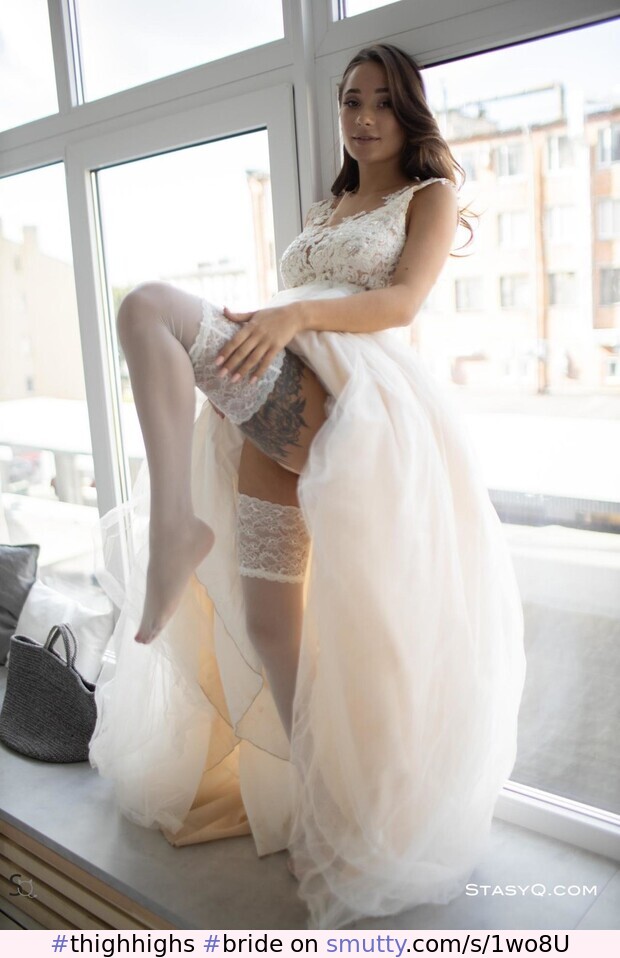 boudoir bride #thighhighs #bride