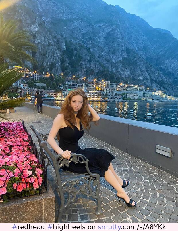 stunner by the lake #redhead #highheels #celebrity