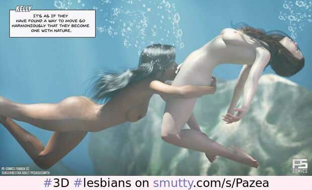 eating out underwater #3D #lesbians #cunnilingus