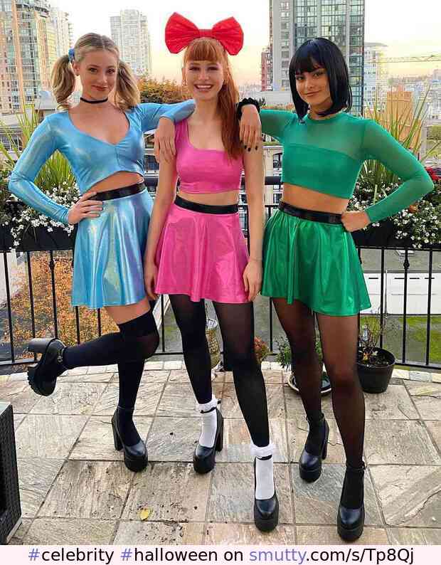 powerpuff girls #celebrity #halloween #costume #pantyhose #thighhighs #highheels