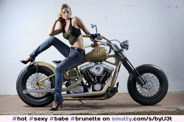 #hot #sexy #babe #brunette #Erotic #cute #pretty #Beautiful #outdoors #biker #bikergirl #bike #blonde