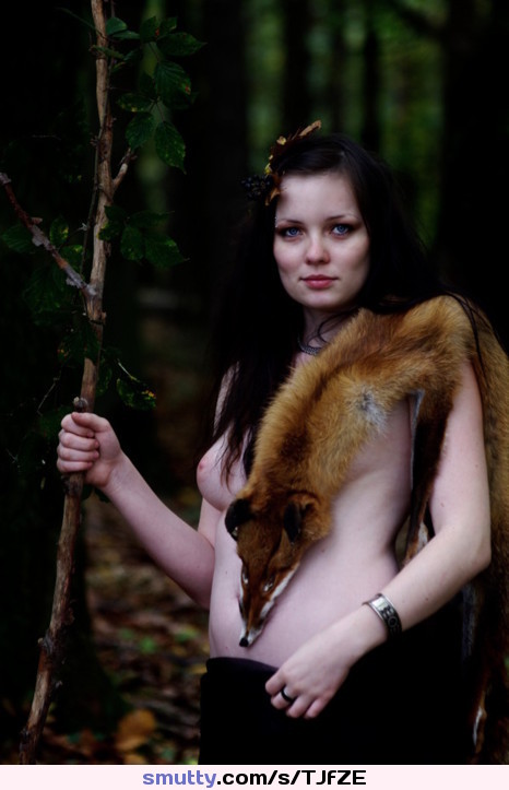 Woodland Sorceress #druid #topless #barbarian #warrior #blackhair #pale