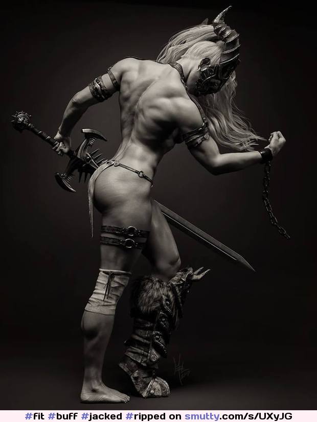 #fit#buff#jacked#ripped#barbarian#amazon#chains#sword#ponytail#horns#helmet#mask#thighs