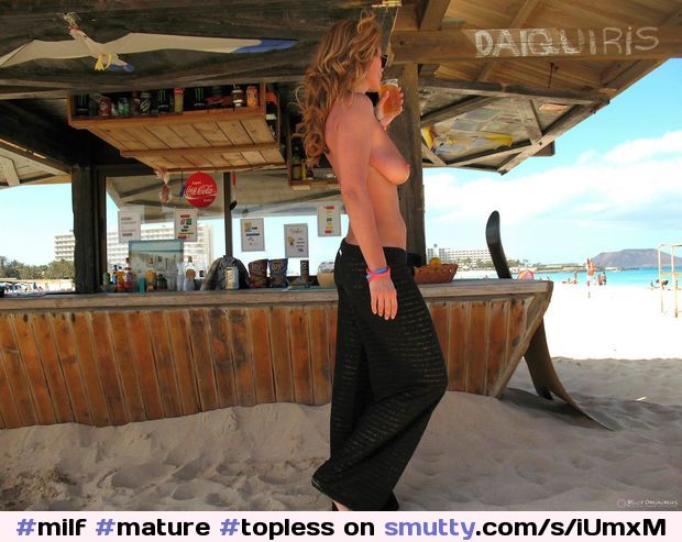 #milf#mature#topless#beach#shameless#horny#niplles#tits#bigtits#tanned#drinking#outdoor#public