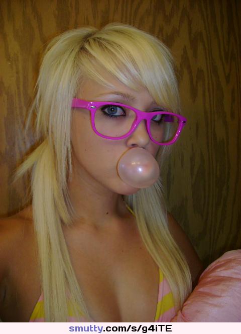 #girl #babe #teen #blonde #glasses #bubblegum #cute #sweet  #young #sexy #hot