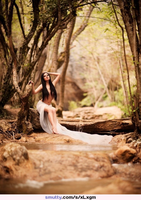 #brunette#topless#Trees#creek#waterbody#fabric#forest#nature#outdoor#outdoornudity#seethru#seethrough#photography#art#artistic#artnude#yummy