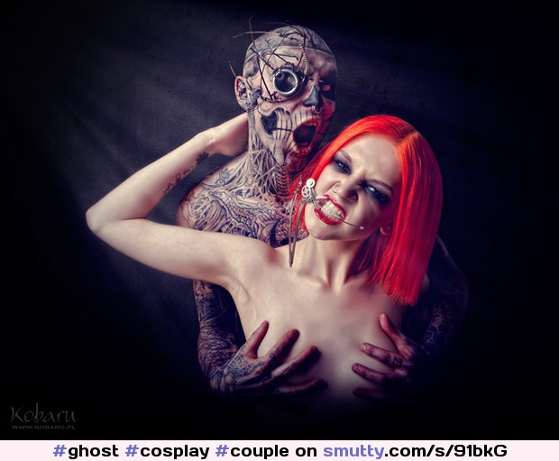 #ghost#cosplay#couple#fm#mf#eyecontact#lighting#darkness#photography#lightandshadow#redhead#redhair#inked#boobs#breasts#tits#pretty
