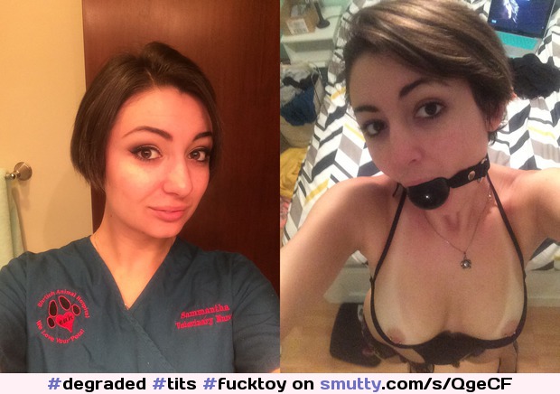 #degraded #tits #fucktoy #gag  #BeforeAfter  #clothedunclothed