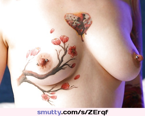 #artistic #boobtattoo #tattoo #nicetits #piercednipples