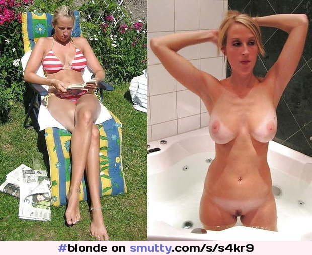 #blonde #SlimAndStacked #bikini #bathtub #thighgap #dressedundressed #onoff