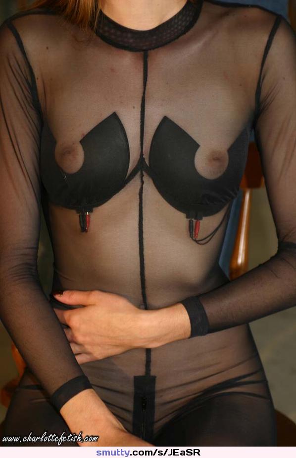 #charlottefetish #breast #electostimulation #seethrough #catsuit